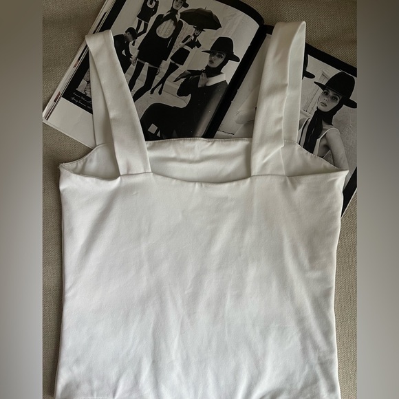 Abercrombie & Fitch Seamless Square Neck Bodysuit In White Size L - Picture 10 of 14